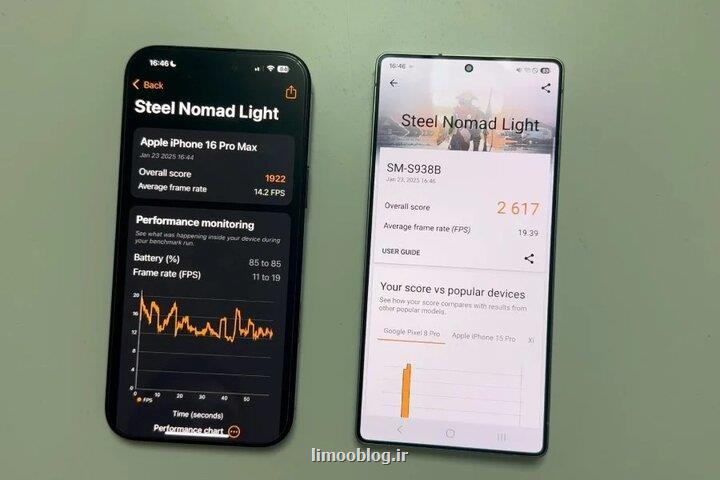 مقایسه جی پی یو گلکسی اس ۲۵ اولترا با آیفون ۱۶ پرومکس